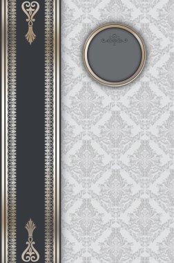 Eski moda desenler ve çerçeve ile dekoratif arka plan.