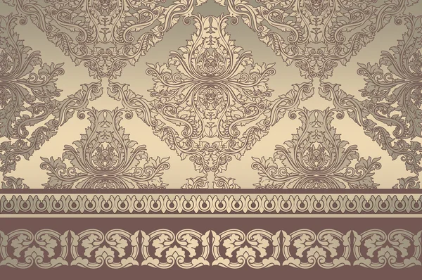 Decorative background with vintage patterns and border. — Stock Photo, Image