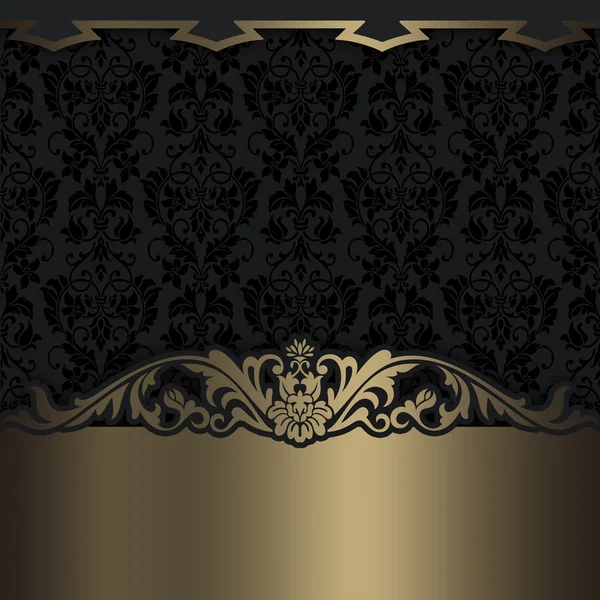 Fundo decorativo preto e dourado com espaço para texto . — Fotografia de Stock