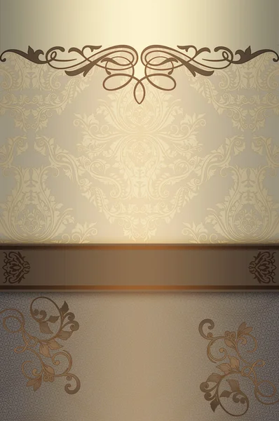 Decoratieve achtergrond met rand en patronen. — Stockfoto
