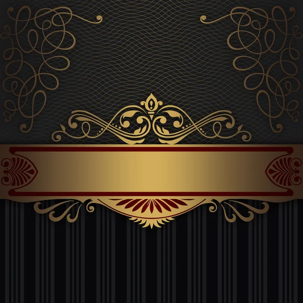 Fondo vintage dorado y negro con patrones elegantes . — Foto de Stock