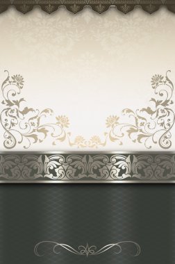 Çiçek desenleri ve sınırları ile dekoratif arka plan.