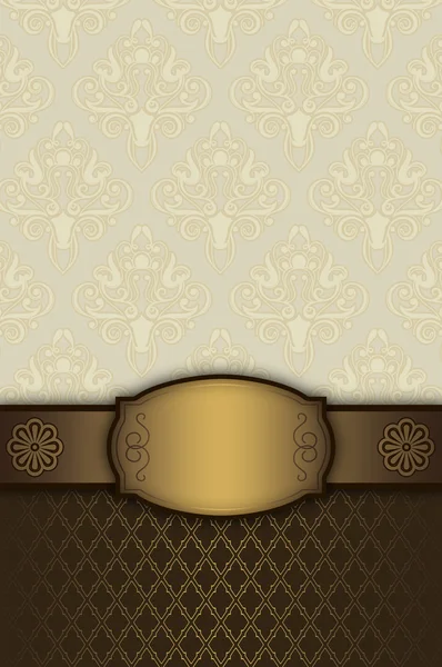 Sfondo decorativo con bordo e cornice in oro . — Foto Stock