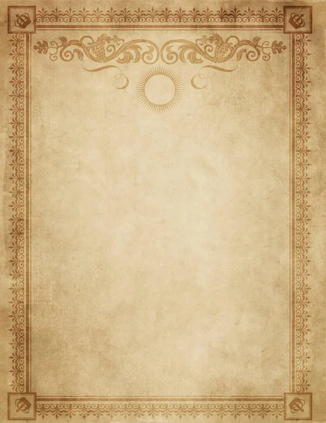 Old Paper Elegant Decorative Border Copy Space Text — Stock Photo, Image