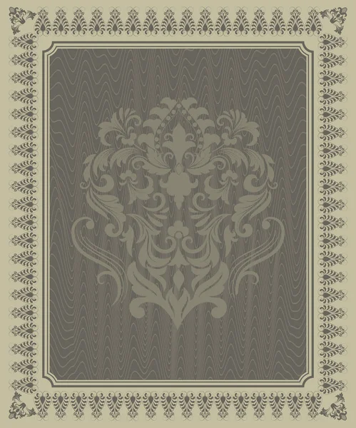 Fondo Vintage Con Bordo Ornamentale Motivi Decorativi Vintage Disegno Biglietto — Foto Stock