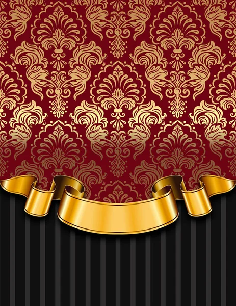 Decorative Vintage Background Golden Ribbon Elegant Golden Ornament — Stock Photo, Image