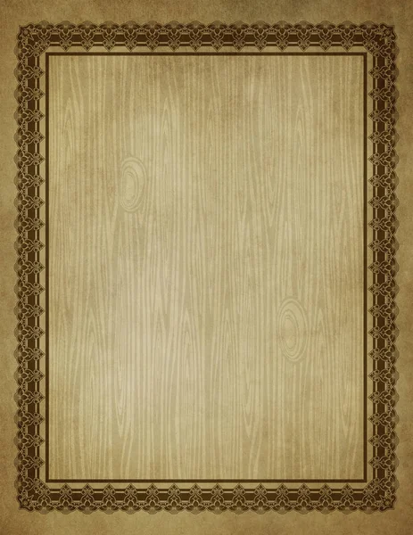 Old Dirty Paper Background Ornamental Vintage Frame Wood Patterns — Stock Photo, Image