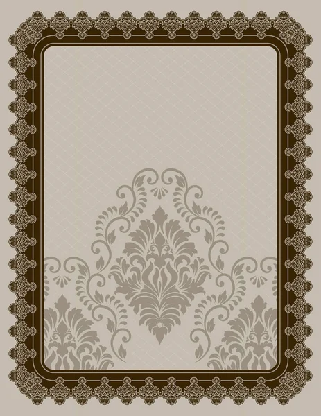 Fondo Vintage Con Borde Ornamental Decorativo Patrones —  Fotos de Stock