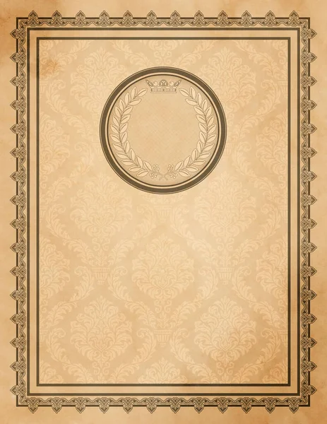 Bad Condition Vintage Paper Background Ornamental Border Decorative Patterns — Stock Photo, Image