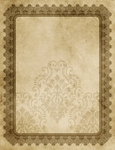 Vintage Paper Background Decorative Ornamental Border Copy Space Text — Stock Photo, Image