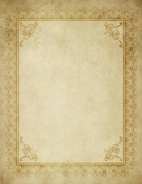 Old Bad Condition Paper Background Decorative Vintage Border Copy Space — Stock Photo, Image