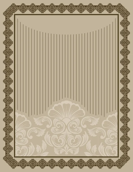 Vintage Background Floral Patterns Ornamental Border Vintage Invitation Card Design — Stock Photo, Image