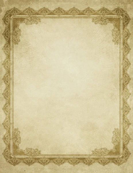 Old Paper Background Decorative Ornamental Border Copy Space Text — Stock Photo, Image