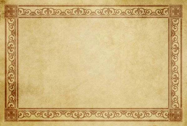 Old Paper Background Decorative Ornamental Border Copy Space Text — Stock Photo, Image