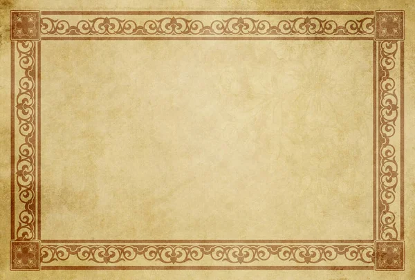 Old Paper Background Decorative Ornamental Border Copy Space Text Stock Photo