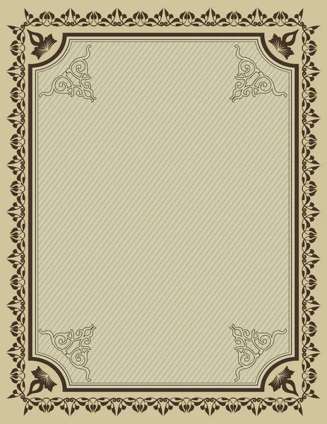 Fondo Vintage Decorativo Con Borde Ornamental Esquinas Diseño Tarjeta Invitación —  Fotos de Stock