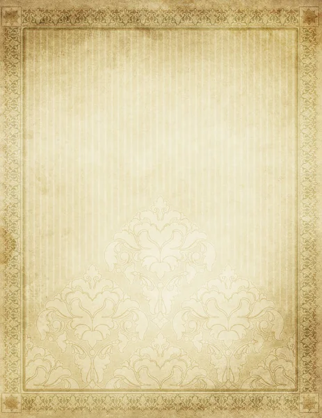 Oud Grunge Papier Met Decoratieve Vintage Rand Patronen Vintage Papier — Stockfoto