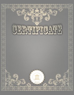 Dekoratif sınırları olan arkaplan ve sertifika veya diploma şablonu tasarımı için desenler.