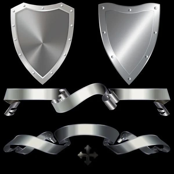 Shield and ribbon. — Stock Photo, Image