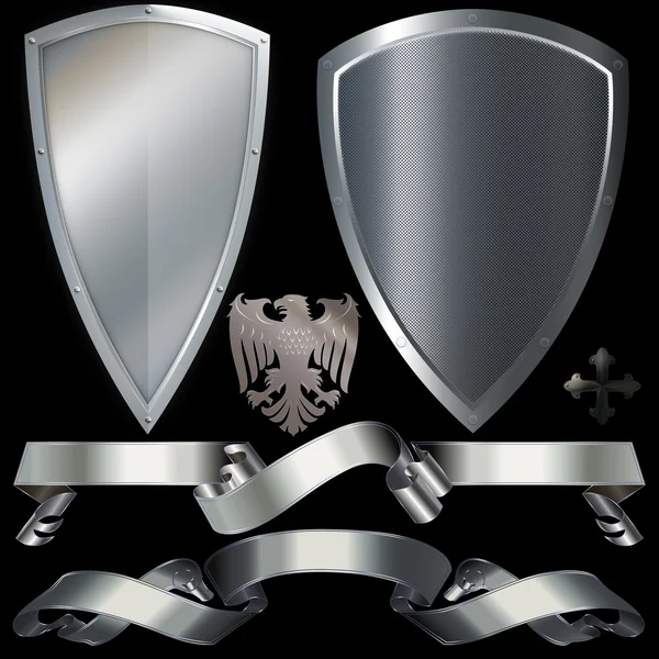 Shield and ribbon. — Zdjęcie stockowe