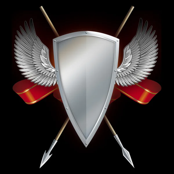 Shield with wings and spears. — Stock Photo, Image