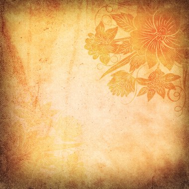 Grunge floral kağıt arka plan.