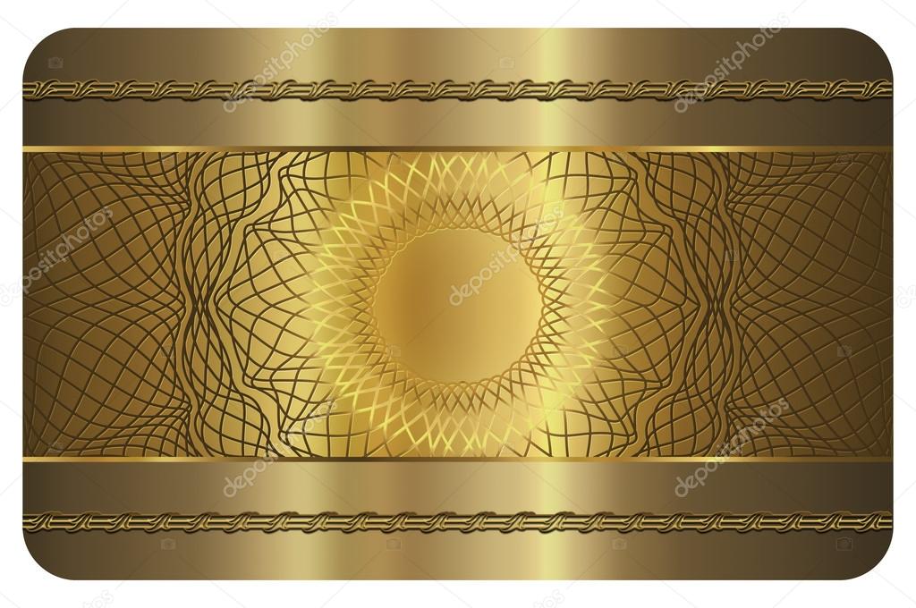 Business card template. Gold card.