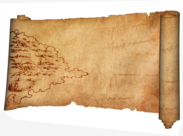 Medeltida pergament och gammal karta. — Stockfoto