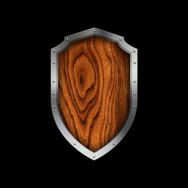 Çelik perçinli kenarlıklı ahşap kalkan