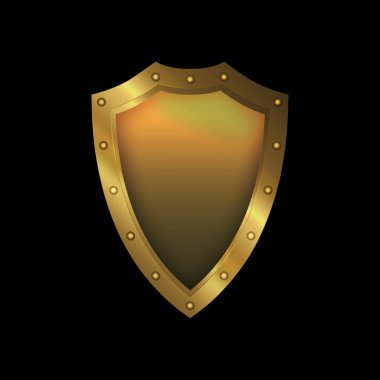 Siyah zemin üzerine altın rozet.