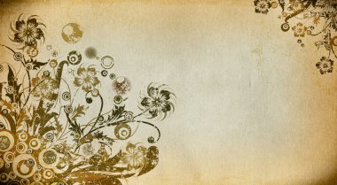 Grunge floral kağıt arka plan.