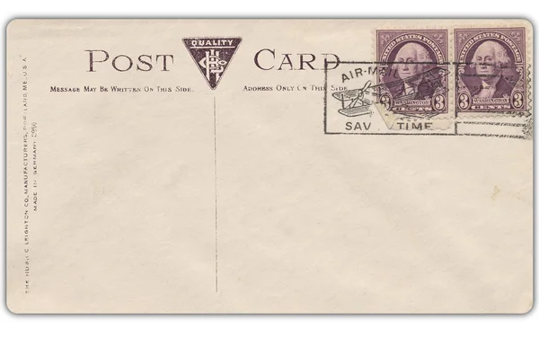 Vintage postcard with stamp. — Stock Photo, Image