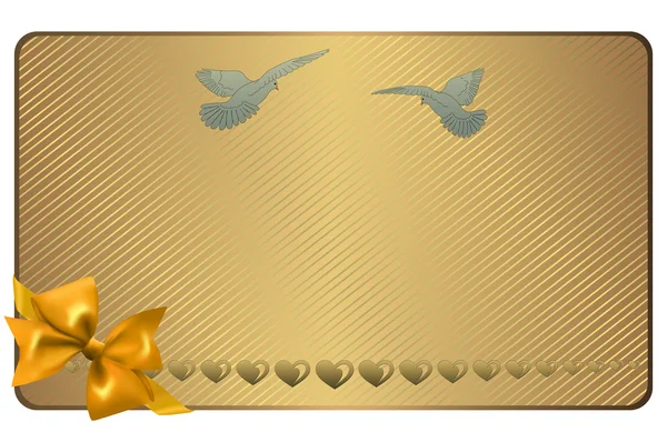 Gold Geschenk oder Hochzeitskarte. — Stockfoto
