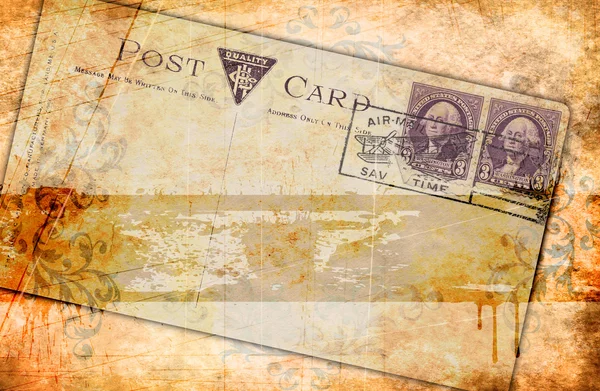 Fundo de papel grunge e cartão postal antigo . — Fotografia de Stock