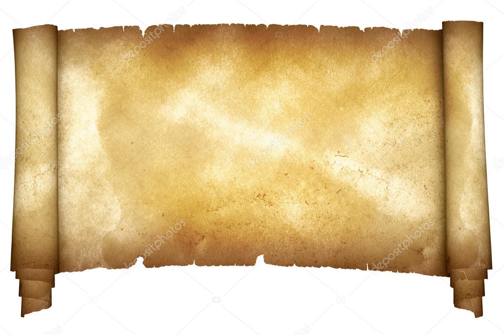 Medieval parchment on white background. — Stock Photo © ke77kz 61405171