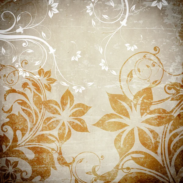 Grunge floral kağıt arka plan. — Stok fotoğraf