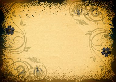 Grunge floral kağıt arka plan.