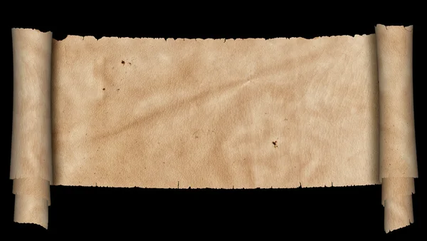 Античный пергамент на черном фоне . — стоковое фото