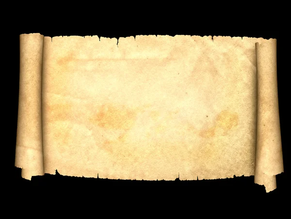 Ancient parchment on black background. — Stock Photo, Image