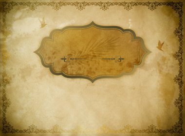 Dekoratif çerçeve ve kenarlıklı Grunge eski kağıt.