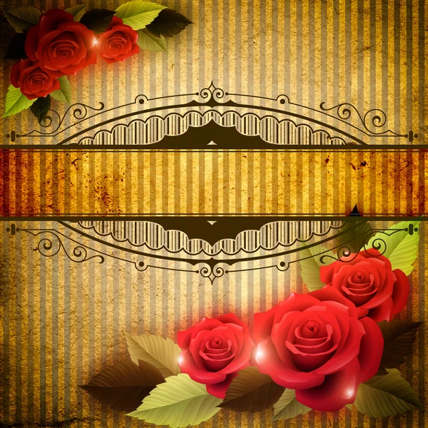 Tło dekoracyjne ramki i róże. — Zdjęcie stockowe