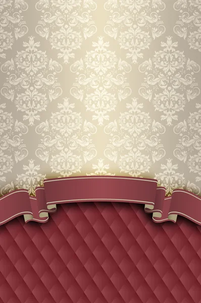 Decoratieve achtergrond met vintage patronen en lint. — Stockfoto
