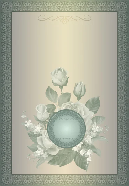 Decorative floral background with frame. — Stock Photo, Image