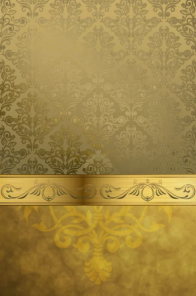 Gold vintage background with decorative patterns. — Stock Photo, Image