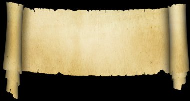 Siyah arka plan üzerine antika kaydırma.