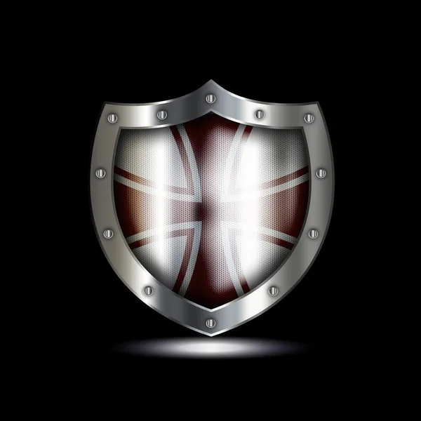 Silver shield with maltese cross. — Stock Photo, Image