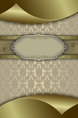 Vintage invitation. Gold style.