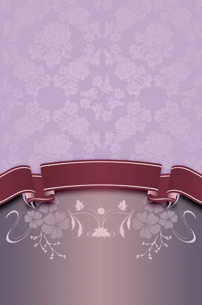 Decorative floral background with ribbon. — Zdjęcie stockowe