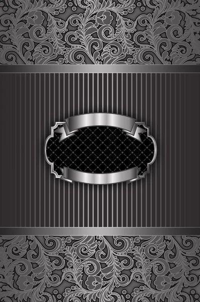 Silver vintage background with frame. — Stockfoto