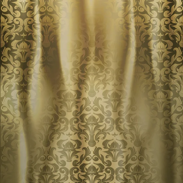 Gold curtain with ornament. — Zdjęcie stockowe